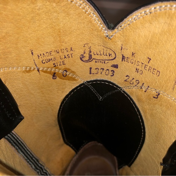 Justin mens cowboy rodeo boots size 6 - Picture 8 of 9